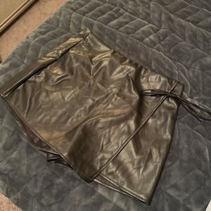 Fashion Nova Black Leather Skort
